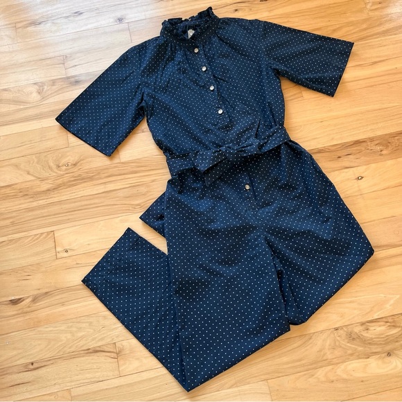Rebecca Taylor Pants - EUC Size XS Rebecca Taylor La Vie Blue Polka Dot Jumpsuit